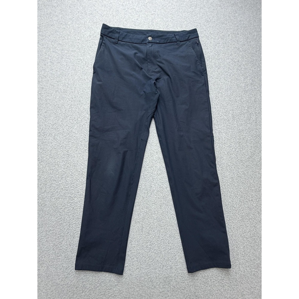 Lululemon Pants Mens 32 Blue Stretch Microfiber Chino Slim Tapered Casual - Picture 1 of 10